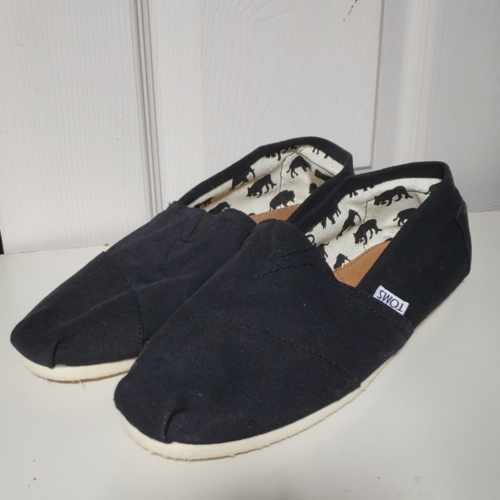 NEW Men's Black Canvas Slip-OnToms